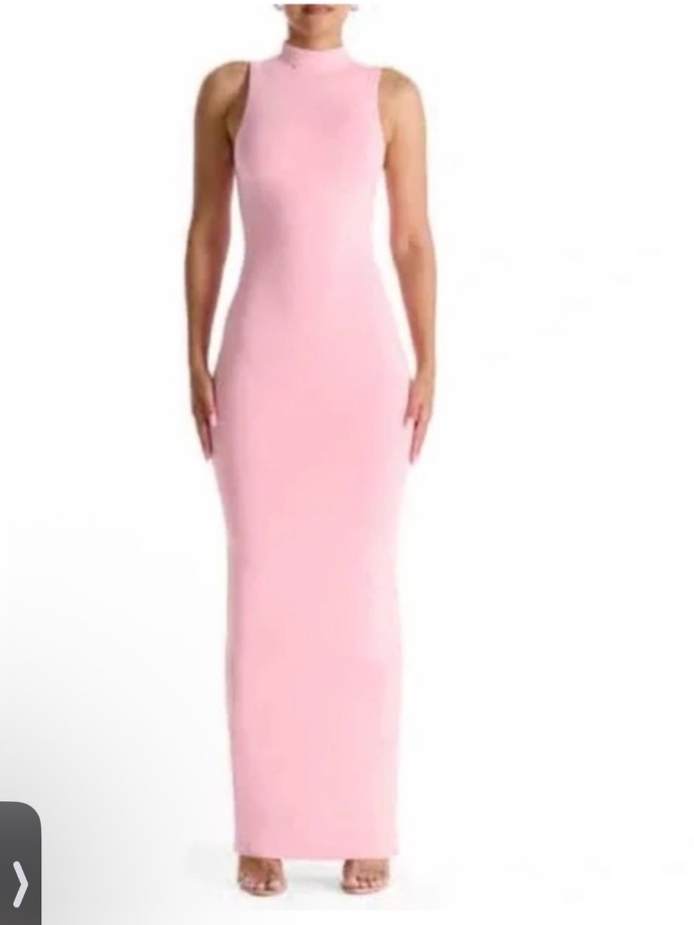 Naked Wardrobe Mock Neck Sleeveless Pink Bodycon Maxi Midi Dress Small Nordstrom - Picture 11 of 11